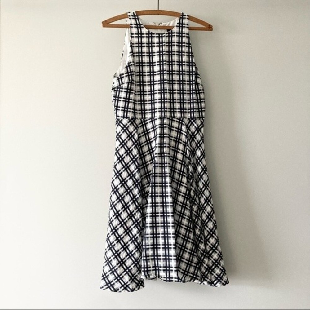 Ann Taylor Textured Fit‎ and Flare Plaid Dress 4